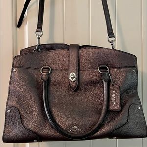 COACH SATCHEL, GRAY WITH SILVER HARDWARE
